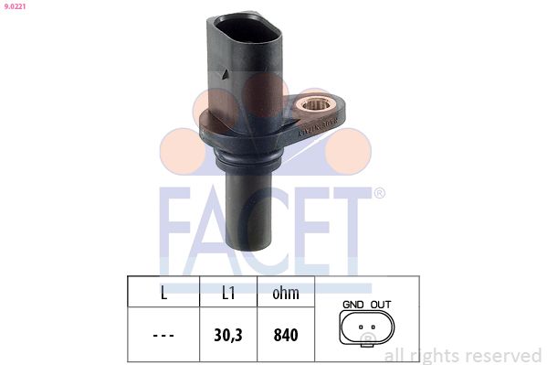 Датчик, число оборотов двигателя FACET 90221