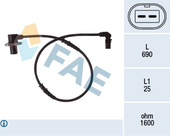 Датчик, частота вращения колеса FAE 78074