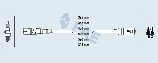 Комплект проводов зажигания FAE 85878