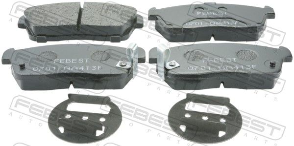 Комплект тормозных колодок, дисковый тормоз FEBEST 0701GA413F