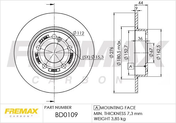 Тормозной диск FREMAX BD0109