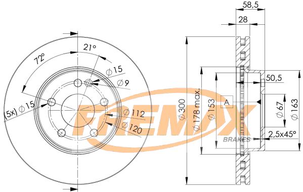 Тормозной диск FREMAX BD0415