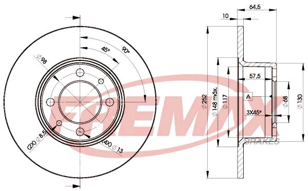 Тормозной диск FREMAX BD1070
