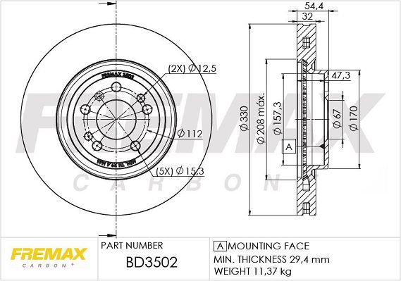 Тормозной диск FREMAX BD3502