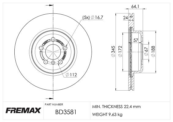 Тормозной диск FREMAX BD3581