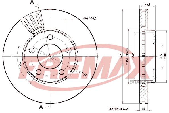 Тормозной диск FREMAX BD4093