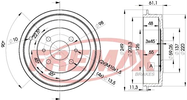 Тормозной барабан FREMAX BD4593