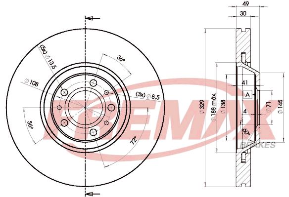 Тормозной диск FREMAX BD4608