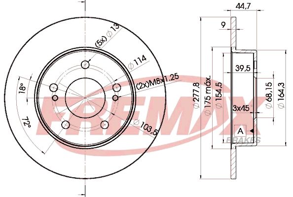 Тормозной диск FREMAX BD5059