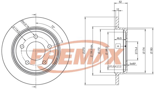 Тормозной диск FREMAX BD5356