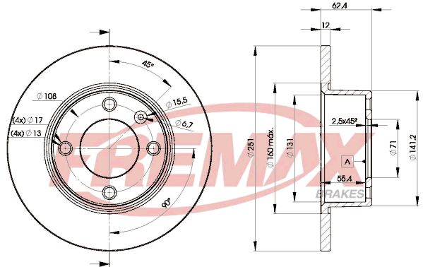 Тормозной диск FREMAX BD7812