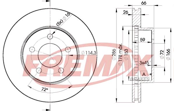 Тормозной диск FREMAX BD7925