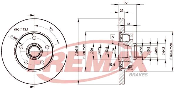 Тормозной диск FREMAX BD9156