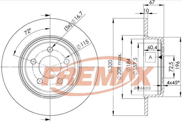 Тормозной диск FREMAX BD9198