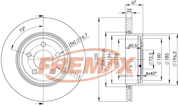 Тормозной диск FREMAX BD9199