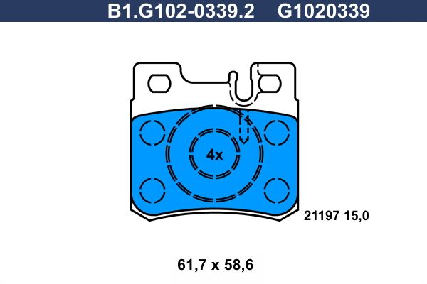 Комплект тормозных колодок, дисковый тормоз GALFER B1G10203392