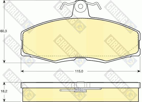 Комплект тормозных колодок, дисковый тормоз GIRLING 6104731
