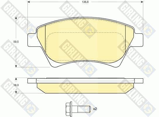 Комплект тормозных колодок, дисковый тормоз GIRLING 6115524