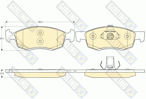 Комплект тормозных колодок, дисковый тормоз GIRLING 6117492