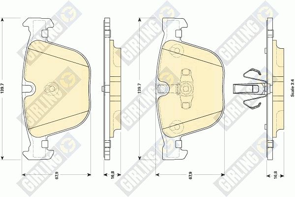 Комплект тормозных колодок, дисковый тормоз GIRLING 6118572