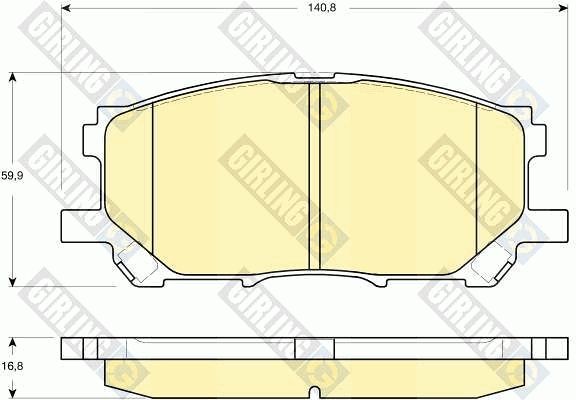 Комплект тормозных колодок, дисковый тормоз GIRLING 6133389