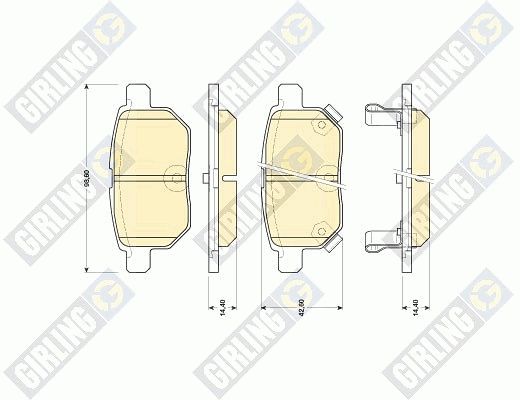 Комплект тормозных колодок, дисковый тормоз GIRLING 6134549