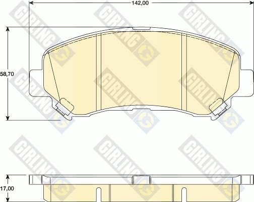 Комплект тормозных колодок, дисковый тормоз GIRLING 6134679