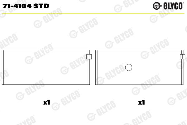 Шатунный подшипник GLYCO 714104STD