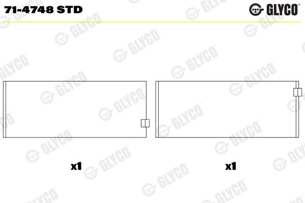 Шатунный подшипник GLYCO 714748STD