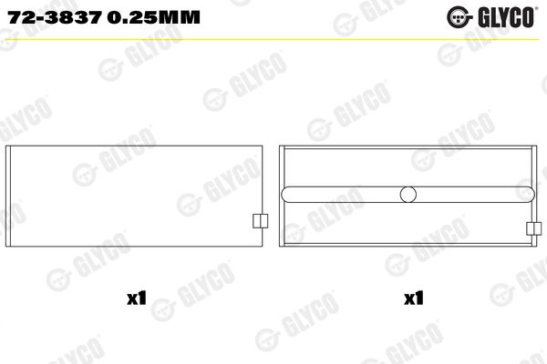 Подшипник коленвала GLYCO 723837025MM