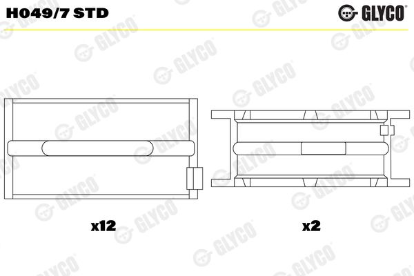 Подшипник коленвала GLYCO H0497STD