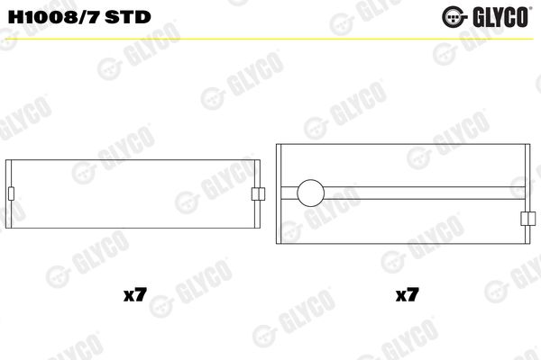 Подшипник коленвала GLYCO H10087STD