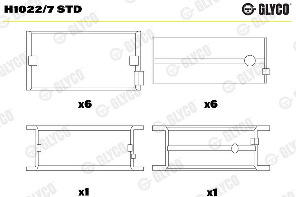 Подшипник коленвала GLYCO H10227STD