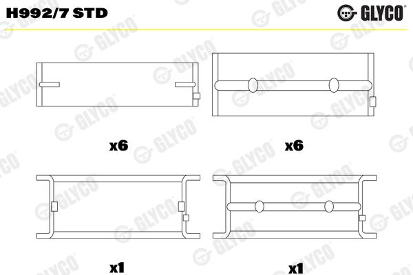 Подшипник коленвала GLYCO H9927STD