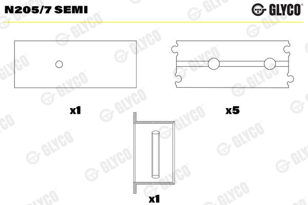 Подшипник распредвала GLYCO N2057SEMI