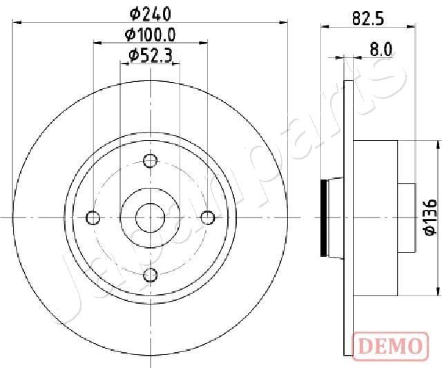 Тормозной диск JAPANPARTS DP0712C
