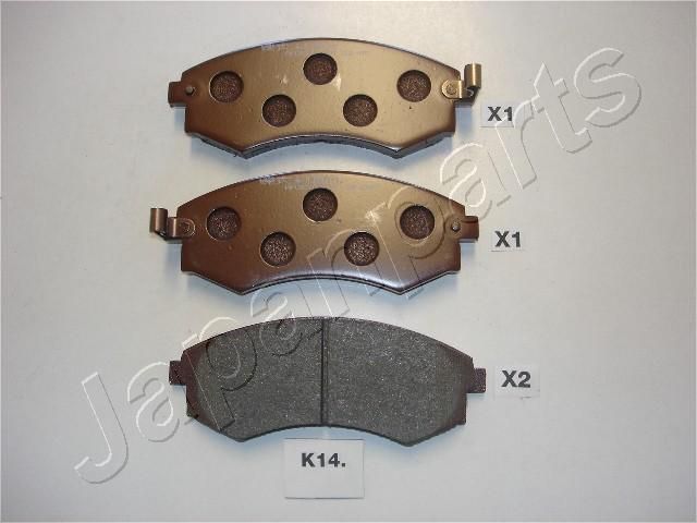 Комплект тормозных колодок, дисковый тормоз JAPANPARTS PAK14AF