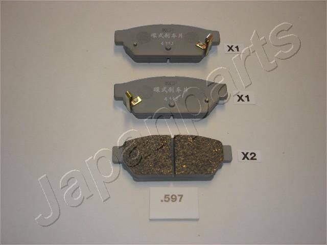 Комплект тормозных колодок, дисковый тормоз JAPANPARTS PP597AF