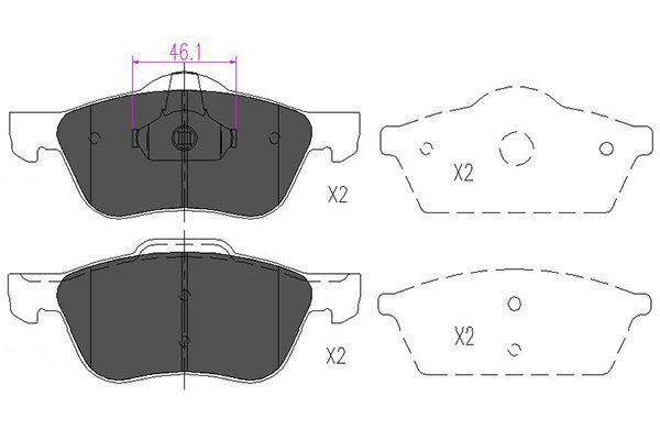 Комплект тормозных колодок, дисковый тормоз KAVO PARTS KBP6560