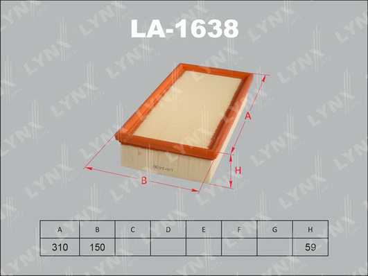 Воздушный фильтр LYNX LA1638