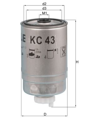Топливный фильтр MAHLE KC43