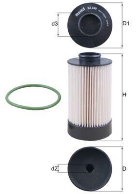 Топливный фильтр MAHLE KX340D