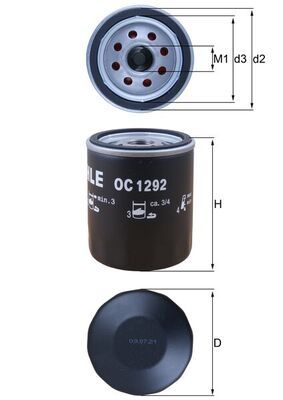 Масляный фильтр MAHLE OC1292