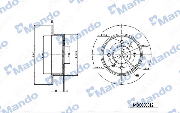 Тормозной диск MANDO MBC030012