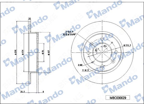 Тормозной диск MANDO MBC030029