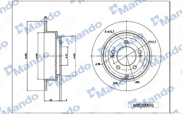 Тормозной диск MANDO MBC030041