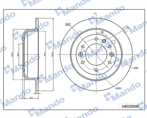Тормозной диск MANDO MBC030045