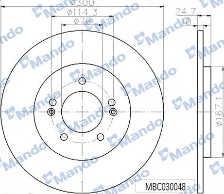 Тормозной диск MANDO MBC030048