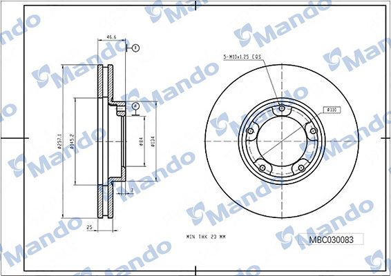 Тормозной диск MANDO MBC030083