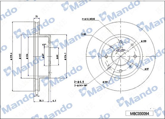 Тормозной диск MANDO MBC030094